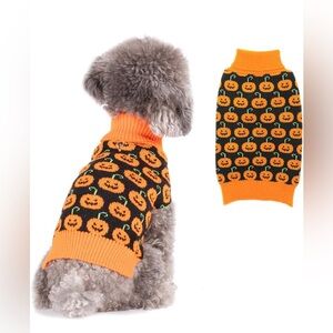 Halloween Dog Sweater Pumpkin